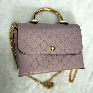 Top Handle‎ Bag Gold Chain Strap Quilted Design Small Purse